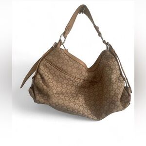 Nine west geometric design cream hobo bag large